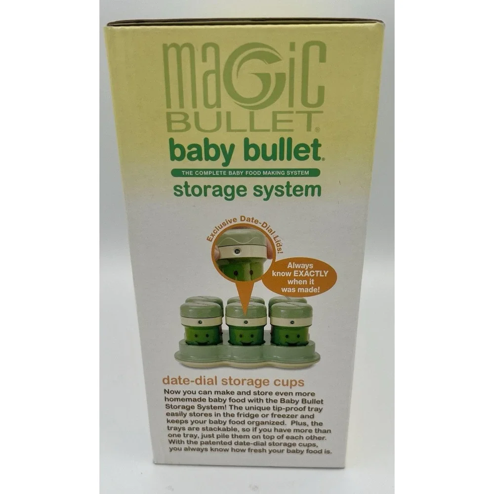 Magic Bullet Baby Bullet Storage System 8 Piece Set & To-Go-Tube NEW